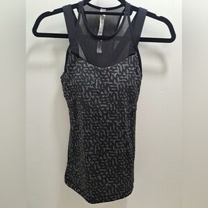 LULU LEMON Stylish Black Patterned Women's Top